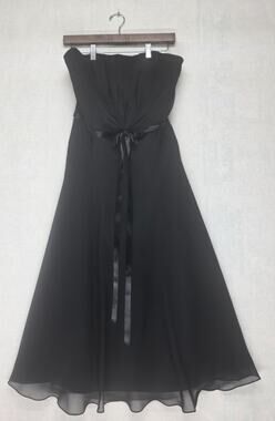 Vintage B2‎ Black Cocktail Satin Finish Strapless Dress. Size 10